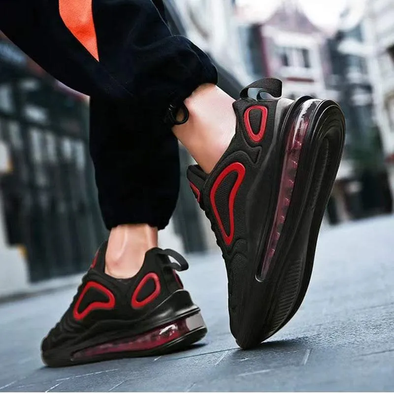 Stylish Casual Air Cushion Black Sneakers (Men)