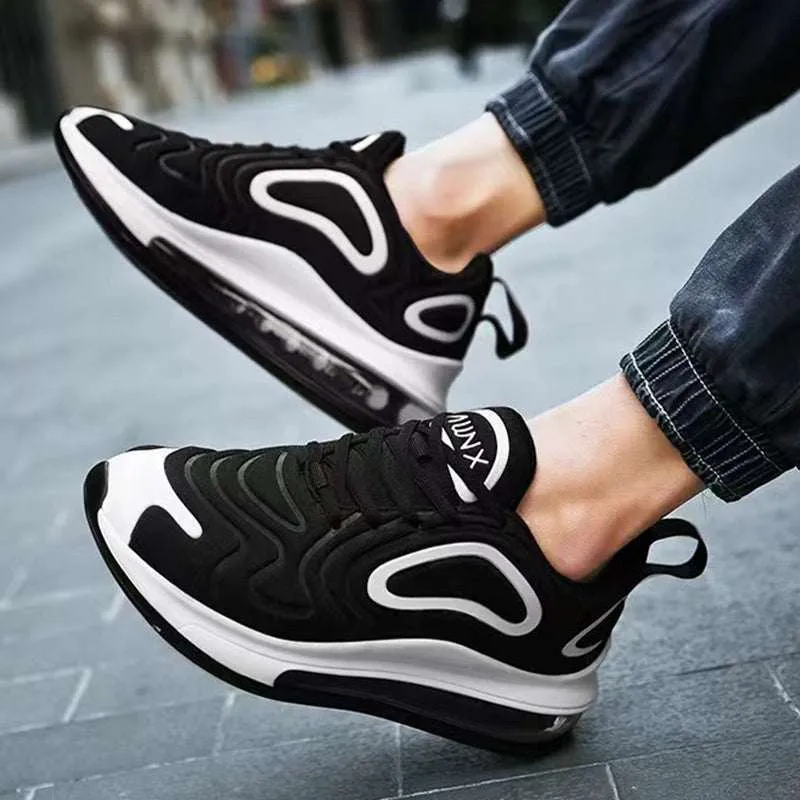 Stylish Casual Air Cushion Black Sneakers (Men)