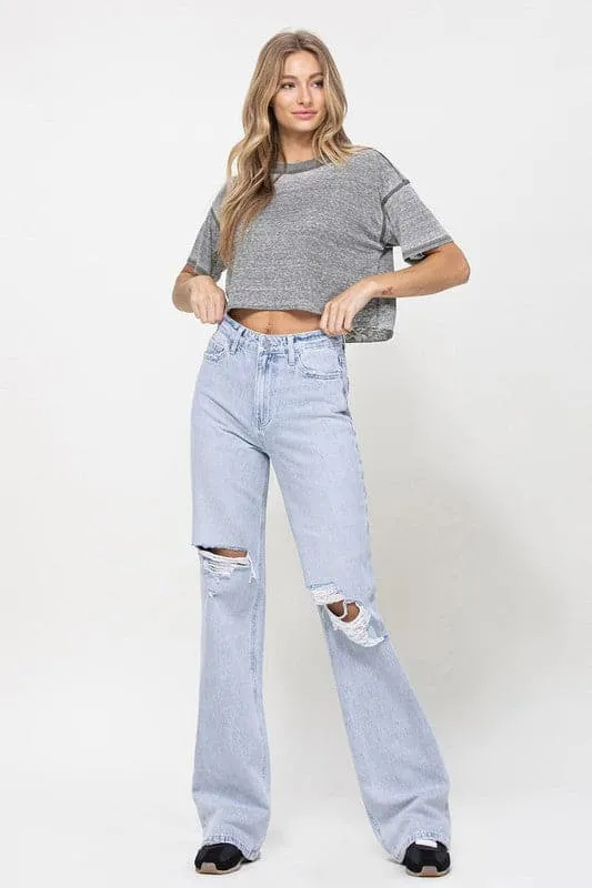 Throw Back High-Waist Flare Jeans