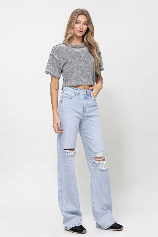 Throw Back High-Waist Flare Jeans