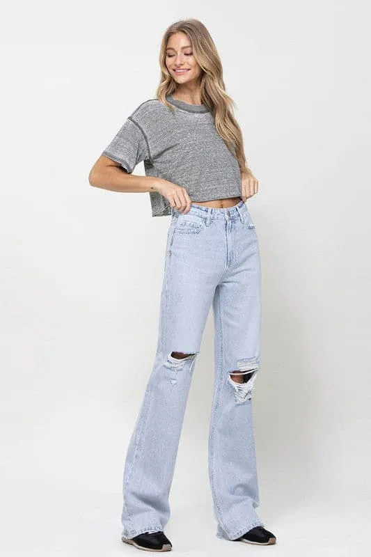Throw Back High-Waist Flare Jeans