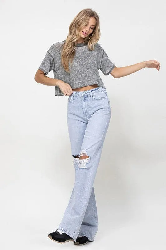 Throw Back High-Waist Flare Jeans