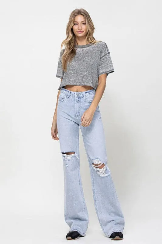 Throw Back High-Waist Flare Jeans