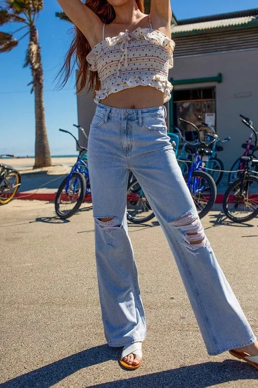 Throw Back High-Waist Flare Jeans