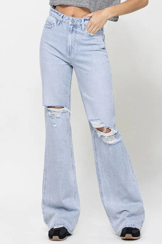 Throw Back High-Waist Flare Jeans