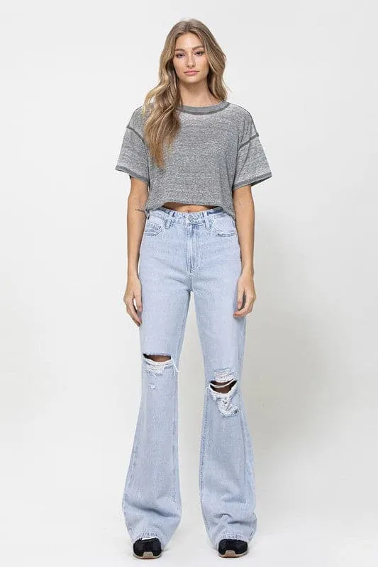 Throw Back High-Waist Flare Jeans