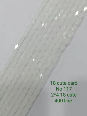 White 18 Cut Drum Crystal Beads