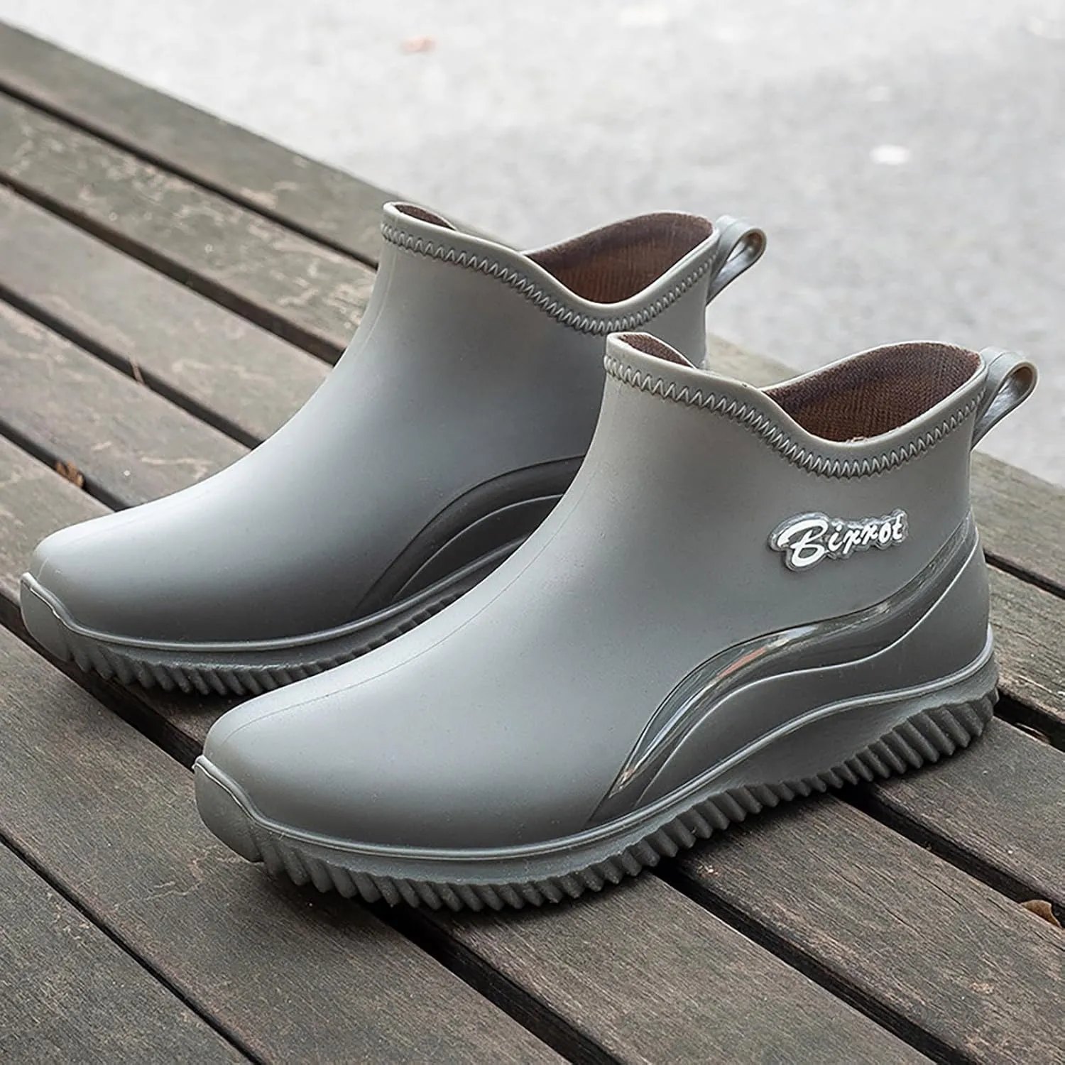 Womens Rain Boots Mid Calf Mens Grounded Footwear Fall Booties 2024 Low Heel Slip On Barefoot Shoes Women's Rubber Rain Boots Waterproof & Anti-slip Womens Chelsea Boots
