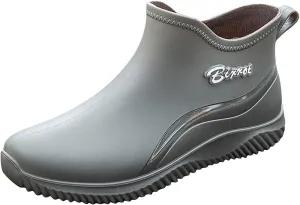 Womens Rain Boots Mid Calf Mens Grounded Footwear Fall Booties 2024 Low Heel Slip On Barefoot Shoes Women's Rubber Rain Boots Waterproof & Anti-slip Womens Chelsea Boots