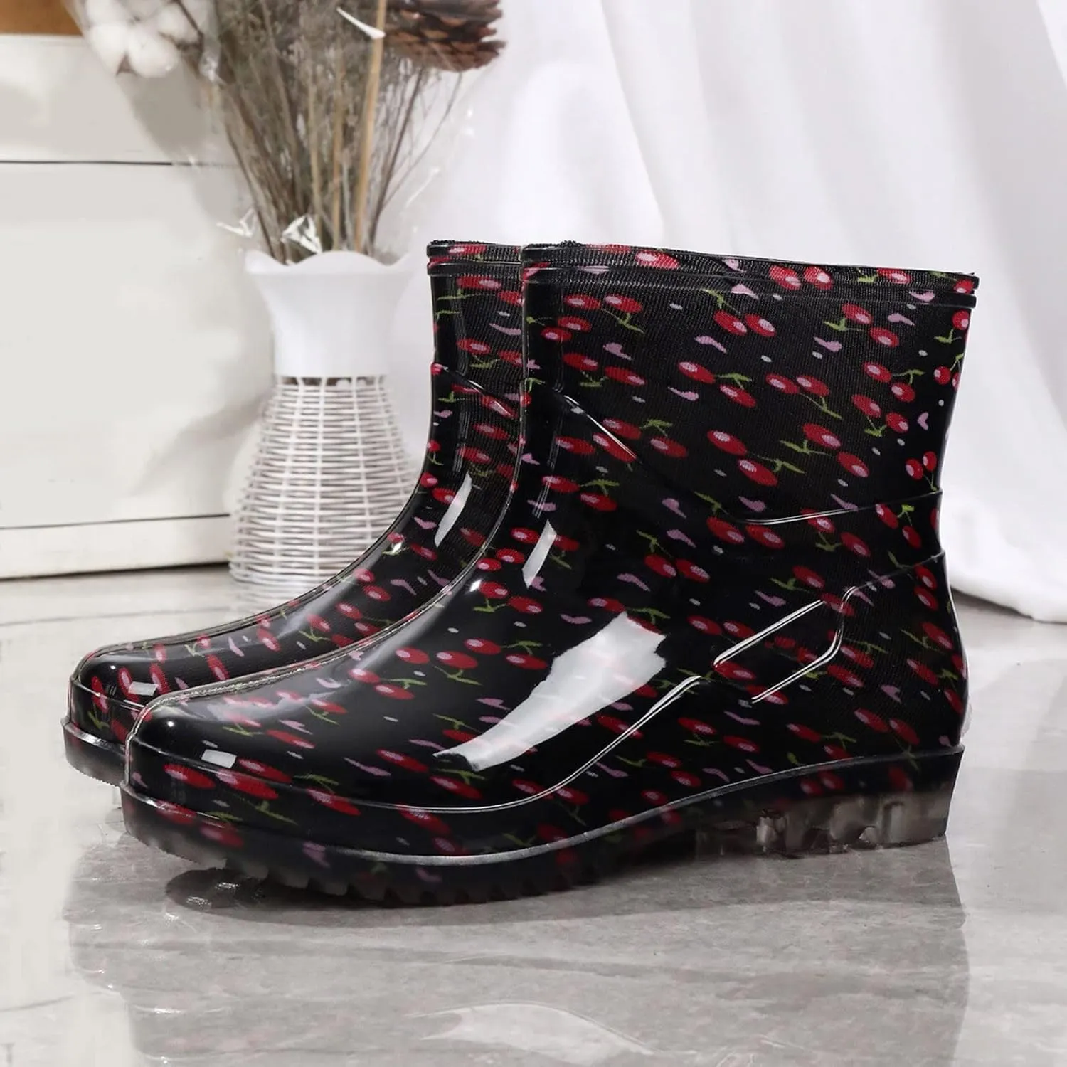 Womens Rain Boots Wide Feet Mens Grounded Footwear Small Heel Booties Non Slip Work Barefoot Shoes Women's Mid Calf Rain Boots Waterproof Fashion Womens Chelsea Boots